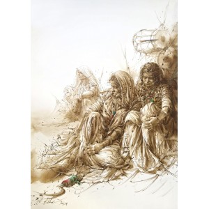 Ali Abbas, 19 x 27 inch, Watercolor on Paper, Figurative Painting-AC-AAB-313